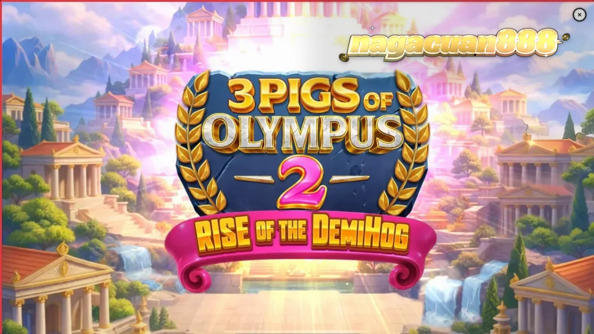 Tampilan antarmuka game slot 3 Pigs of Olympus 2 Rise of the DemiHog pada perangkat seluler
