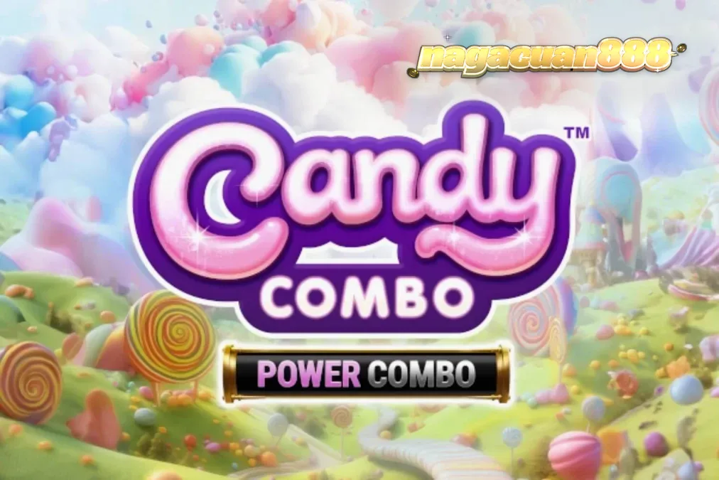 Tampilan visual slot Candy Combo Power Combo King Millions dengan latar belakang kastil permen.
